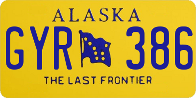 AK license plate GYR386
