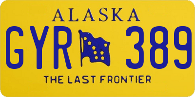 AK license plate GYR389