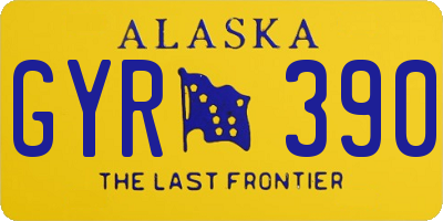 AK license plate GYR390