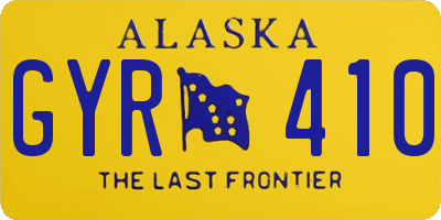 AK license plate GYR410