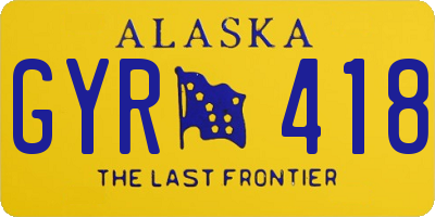 AK license plate GYR418