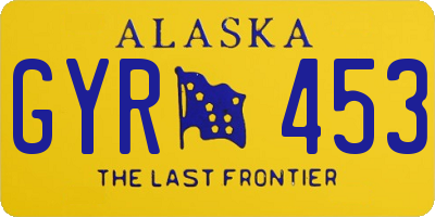 AK license plate GYR453