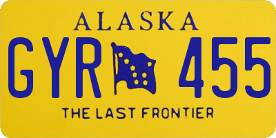 AK license plate GYR455