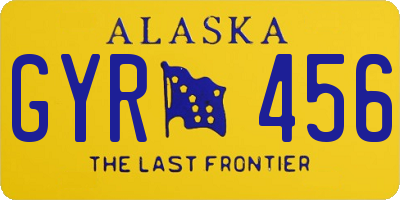 AK license plate GYR456