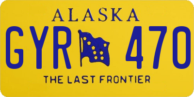 AK license plate GYR470