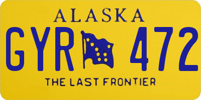 AK license plate GYR472