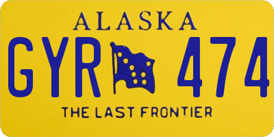 AK license plate GYR474