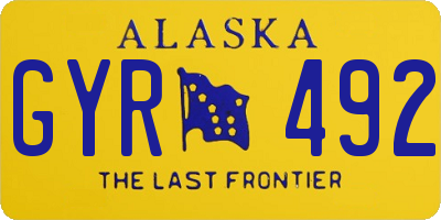 AK license plate GYR492