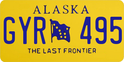 AK license plate GYR495