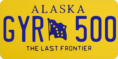 AK license plate GYR500