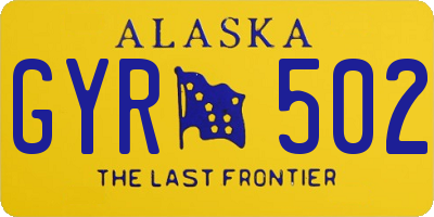 AK license plate GYR502