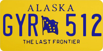 AK license plate GYR512