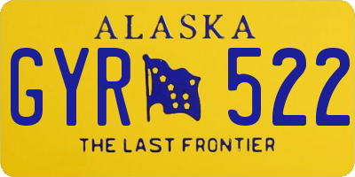 AK license plate GYR522
