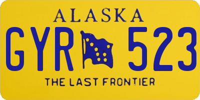 AK license plate GYR523