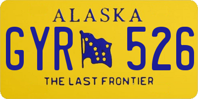 AK license plate GYR526