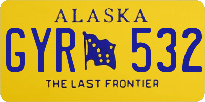 AK license plate GYR532