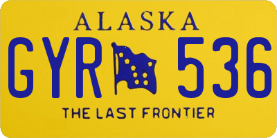 AK license plate GYR536