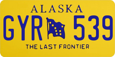 AK license plate GYR539