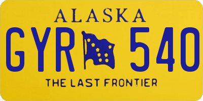 AK license plate GYR540