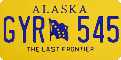 AK license plate GYR545