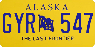 AK license plate GYR547