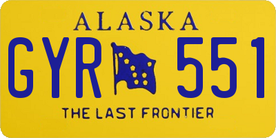 AK license plate GYR551