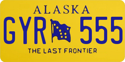 AK license plate GYR555