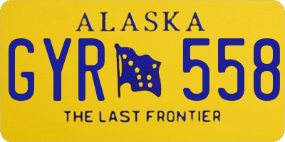 AK license plate GYR558