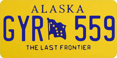 AK license plate GYR559