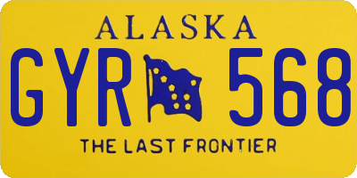 AK license plate GYR568
