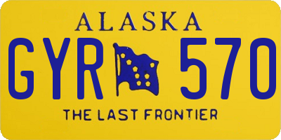 AK license plate GYR570