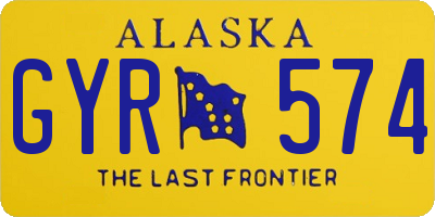 AK license plate GYR574