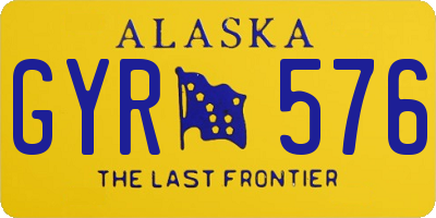 AK license plate GYR576