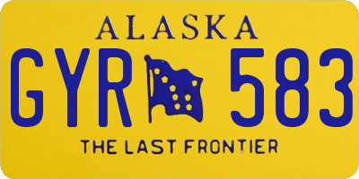 AK license plate GYR583