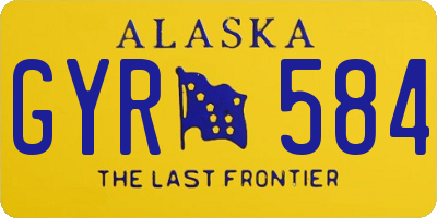 AK license plate GYR584