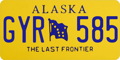 AK license plate GYR585