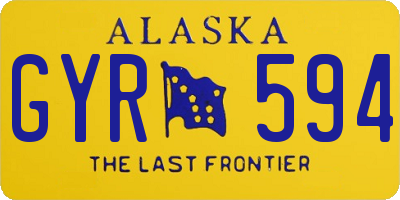 AK license plate GYR594
