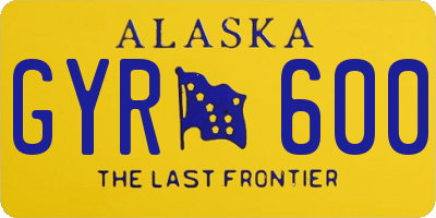 AK license plate GYR600