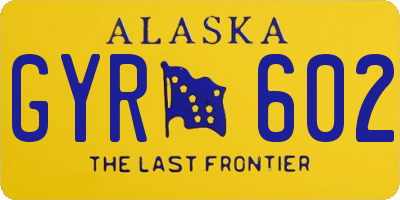 AK license plate GYR602