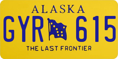 AK license plate GYR615