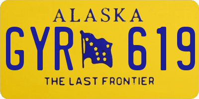AK license plate GYR619