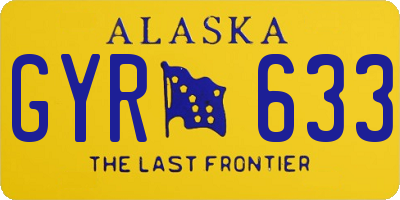 AK license plate GYR633