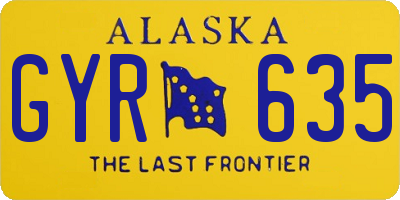 AK license plate GYR635