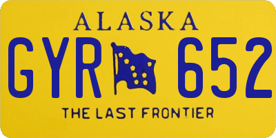 AK license plate GYR652
