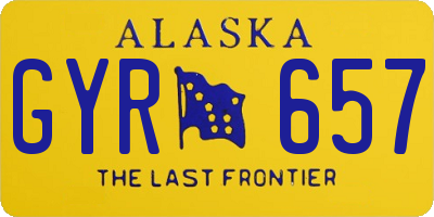 AK license plate GYR657
