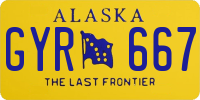 AK license plate GYR667