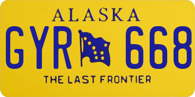 AK license plate GYR668