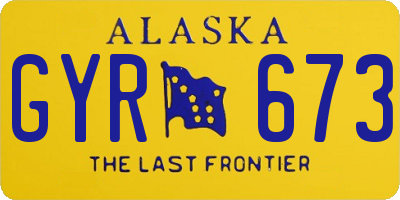 AK license plate GYR673