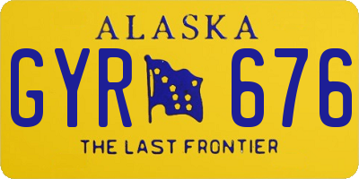 AK license plate GYR676