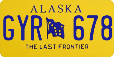 AK license plate GYR678